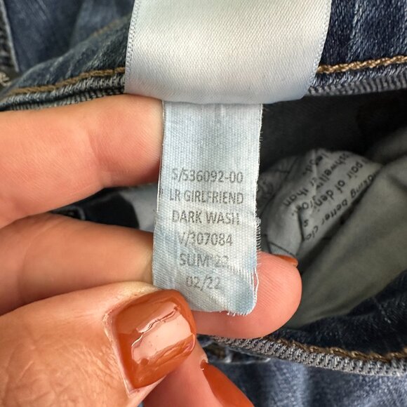 2/$30 Banana Republic Girlfriend Jeans Cropped Dark Wash 28/ 6 #BAG2 - Picture 8 of 10